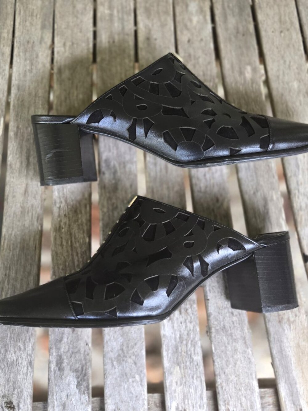 New BRIGHTON Turin Black Leather Slip On Mules Shoes 9 - Picture 2 of 5